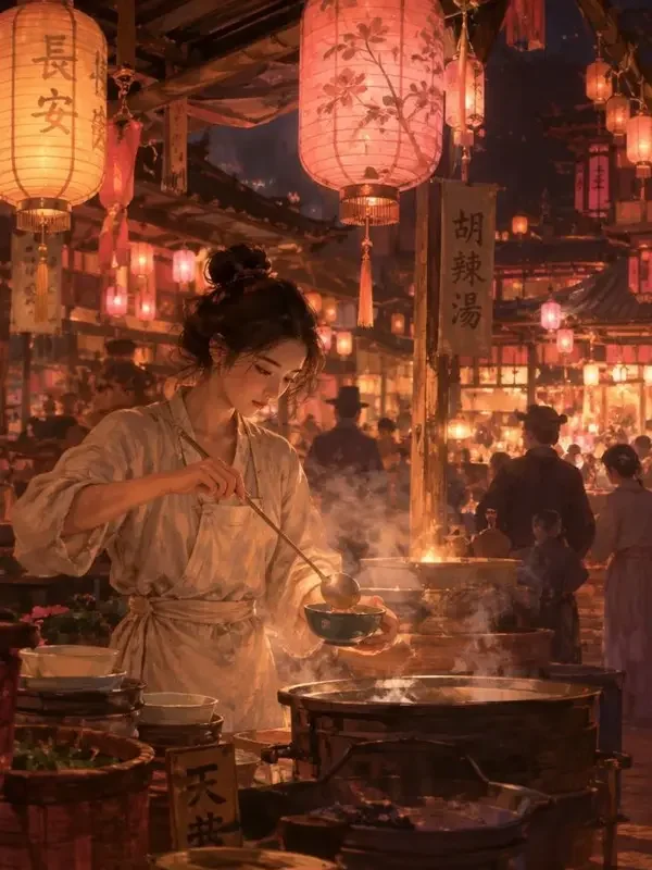 黄豆短剧《夜市小老板：我靠一碗汤翻身》封面，逆袭题材短剧